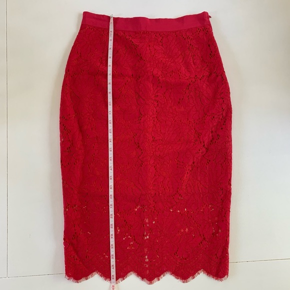 NWT H&M Red Lace Pencil Skirt - Picture 9 of 12